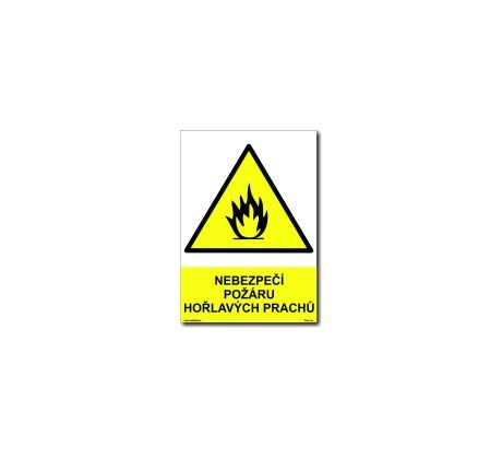 Bezpečnostní tabulka - Nebezpečí požáru hořlavých prachů