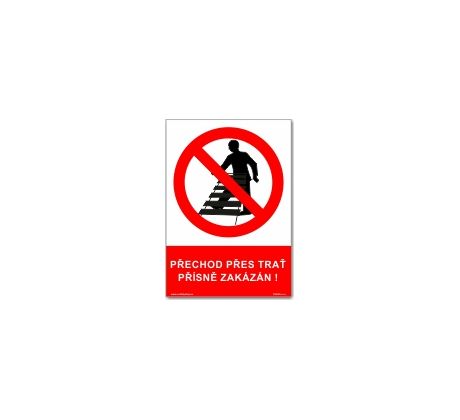 Bezpečnostní tabulky - Přechod přes trať přísně zakázán!