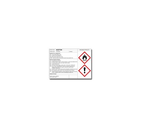 Bezpečnostní tabulka GHS ACETON štítek - na šířku