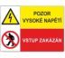 Bezpečnostní tabulky - Pozor vysoké napětí, vstup zakázán Plast 2 mm 297x210 mm