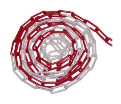 Plastový řetěz červeno - bílý - 25 m