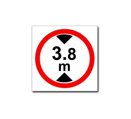 Maximální výška vozidla - Bezpečnostní tabulka