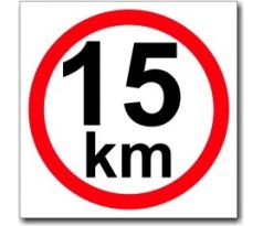 Omezení rychlosti 15 km - Bezpečnostní tabulka