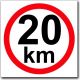 Omezení rychlosti 20 km - Bezpečnostní tabulka