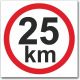 Omezení rychlosti 25 km - Bezpečnostní tabulka