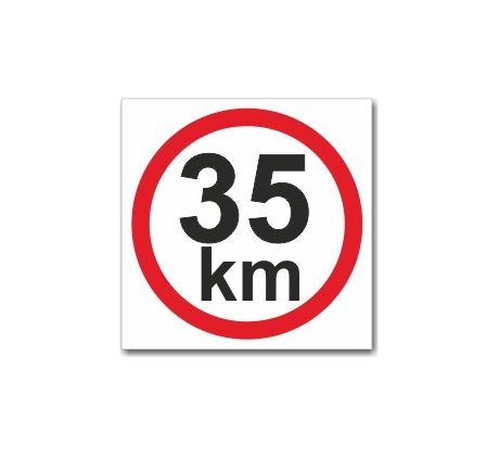 Omezení rychlosti 35 km - Bezpečnostní tabulka