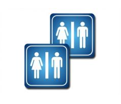 Informační tabulka - Toalety muži i ženy
