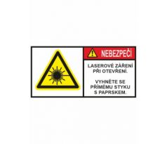 Nebezpečí – laserový paprsek při otevření