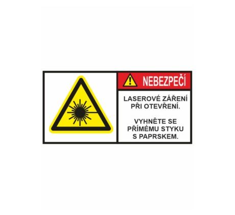 Nebezpečí – laserový paprsek při otevření