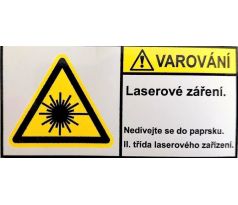 Varování - Laserové záření II. třída