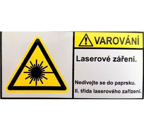 Varování - Laserové záření II. třída