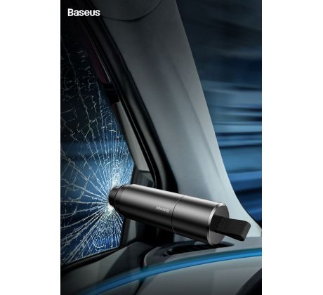 Baseus 2v1 bezpečnostní kladivo rozbíječ skla + řezačka pásu šedá