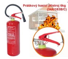 Práškový hasící přístroj 6kg (34A/183B/C)