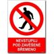 Bezpečnostní tabulky - Nevstupuj pod zavěšené břemeno