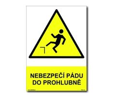 Bezpečnostní tabulky - Nebezpeční pádu do prohlubně