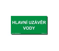 Bezpečnostní tabulky - Hlavní uzávěr vody