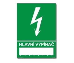 Bezpečnostní tabulky - Hlavní vypínač