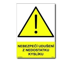 Bezpečnostní tabulky - Nebezpečí udušení z nedostatku kyslíku