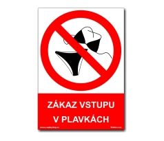 Bezpečnostní tabulky - Zákaz vstupu v plavkách