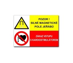 Pozor! Silné magnetické pole jeřábů-zákaz vstupu s kardiostimulátorem