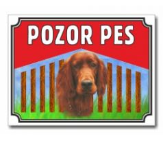 Tabulka "Pozor pes" - Irský setr