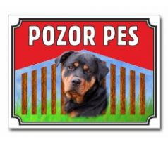 Tabulka "Pozor pes" - Rotvajler