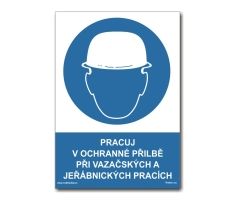 Pracuj v ochranné přilbě při vazačských a jeřábnických pracích