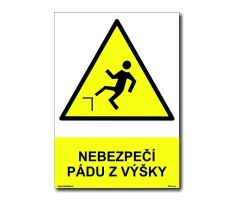 Bezpečnostní tabulky - Nebezpečí pádu z výšky