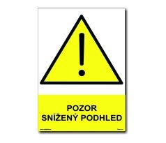 Bezpečnostní tabulky - Pozor snížený podhled