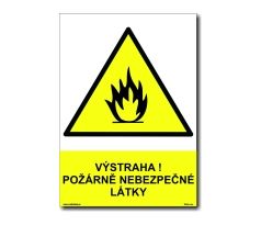 Bezpečnostní tabulky - Výstraha! Požárně nebezpečné látky
