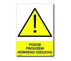 Bezpečnostní tabulka - Pozor proudění horkého vzduchu