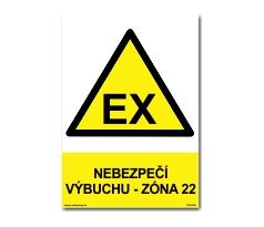 Bezpečnostní tabulky - "EX - nebezpečí výbuchu, zóna 22"