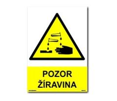 Bezpečnostní tabulky - Pozor žíravina