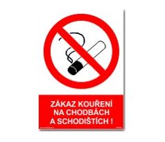 Bezpečnostní tabulky - Zákaz kouření na chodbách a schodištích