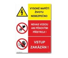 Bezpečnostní tabulky - Trojkombinace - vysoké napětí