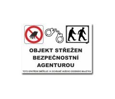 Bezpečnostní tabulky - Objekt střežen bezpečnostní agenturou