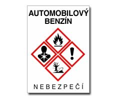 Bezpečnostní tabulka GHS AUTOMOBILOVÝ BENZÍN - na výšku