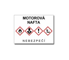 Bezpečnostní tabulka GHS MOTOROVÁ NAFTA - na šířku