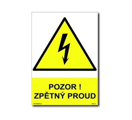 Bezpečnostní tabulky - Pozor! Zpětný proud