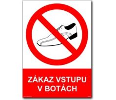 Bezpečnostní tabulky - Zákaz vstupu v botách
