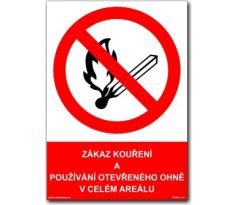 Zákaz kouření a používání otevřeného ohně v celém areálu
