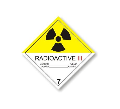 Značení ADR - Radioaktivní látka v kusech kat. III. č. 7C