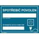 Bezpečnostní tabulky - Spotřebič povolen, za bezpečný provoz zodpovídá