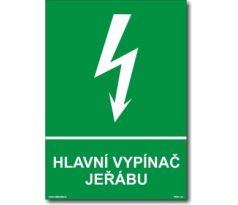 Bezpečnostní tabulky - Hlavní vypínač jeřábu