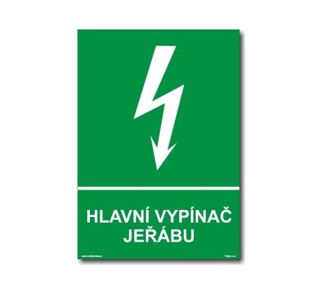 Bezpečnostní tabulky - Hlavní vypínač jeřábu