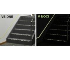 Páska fotoluminiscenční na schodiště, zábradlí, chodby