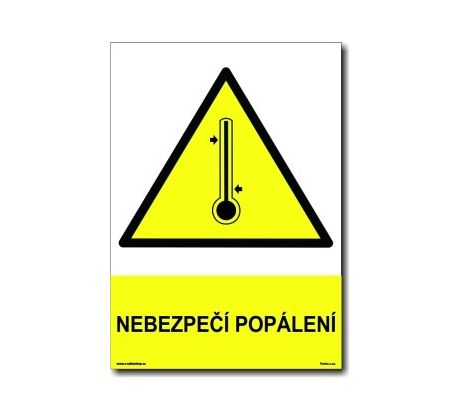 Bezpečnostní tabulky - Nebezpečí popálení