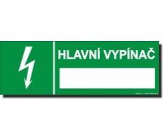 Bezpečnostní tabulky - Hlavní vypínač malý