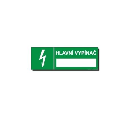 Bezpečnostní tabulky - Hlavní vypínač malý