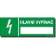 Bezpečnostní tabulky - Hlavní vypínač malý
